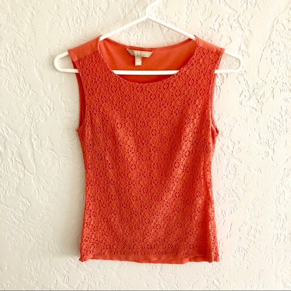 Banana Republic Tops - BANANA REPUBLIC Lace Overlay Shell / Tank Top XS